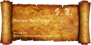 Veres Nándor névjegykártya