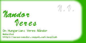 nandor veres business card